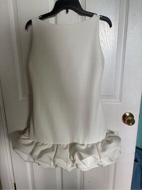 Gorgeous Windsor White Sleeveless Ruffle Hem rehearsal graduation wedding